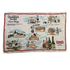 Vintage Grant's Scotch Whisky Tea Towel